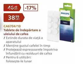 Philips - CA6704/10 Tablete de îndepărtare a uleiului de cafea