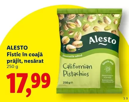 Fistic în coajă prăjit, nesărat