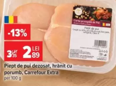 Piept de pui dezosat, hranit cu porumb