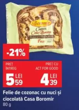 Felic de cozonac cu nuci si ciocolata