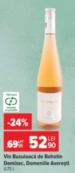 Vin Busuioacă de Bohotin Demisec