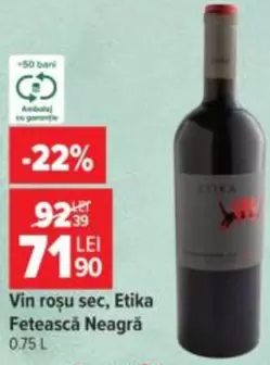 Vin roșu sec Fetească Neagră