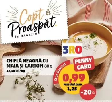 Chiflă neagră cu maia și cartofi