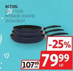 Actuel - SET 3 TIGĂI INTERIOR CERAMIC 20/24/28CM