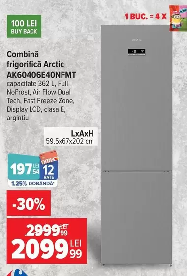 Arctic - Combină frigorifică AK60406E40NFMT