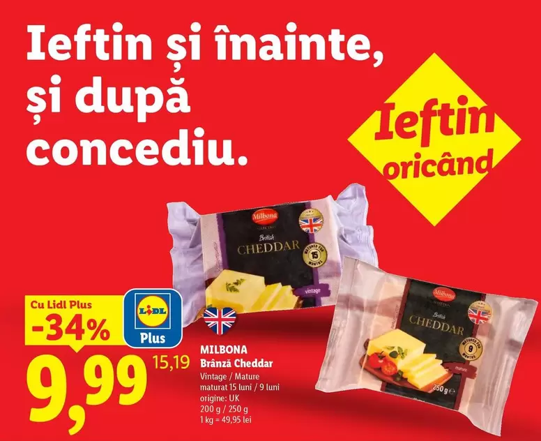 Brânză Cheddar Vintage