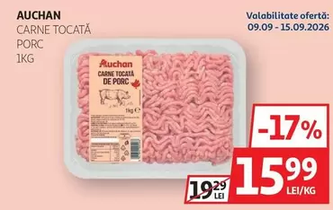 Auchan - CARNE TOCATĂ PORC 1KG