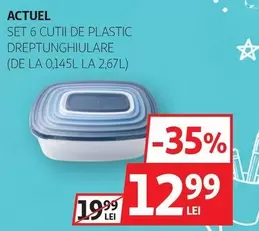 Actuel - SET 6 CUTII DE PLASTIC DREPTUNGHIULARE