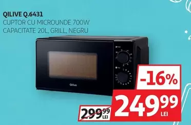 Qilive - CUPTOR CU MICROUNDE 700W CAPACITATE 20L, GRILL, NEGRU