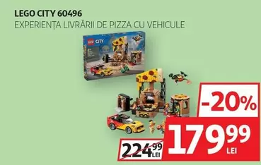 Lego - LEGO CITY 60496 Experiența livrării de pizza cu vehicule