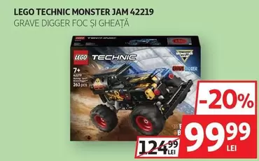 Lego - LEGO TECHNIC MONSTER JAM 42219 GRAVE DIGGER FOC ȘI GHEAȚĂ