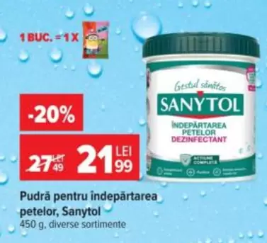 Pudră pentru îndepărtarea petelor