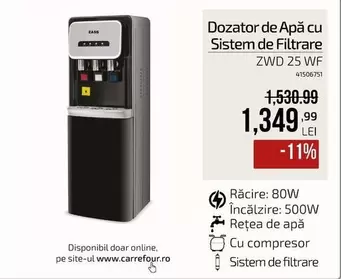 Beko - Dozator de Apă cu Sistem de Filtrare ZWD 25 WF