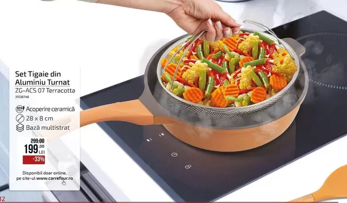 Set Tigăi din Aluminiu Turnat ZG-ACS 07 Terracotta