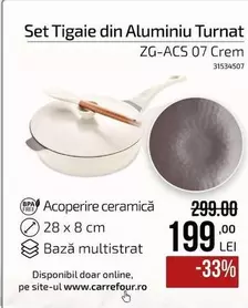 Set Tigaie din Aluminiu Turnat ZG-ACS 07 Crem