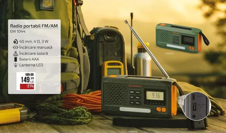 Radio portabil FM/AM EM 1046