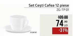 Set Cesti Cafea 12 piese ZG-TP 01
