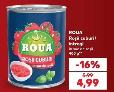 Roșii cuburi/întregi în suc de roșii