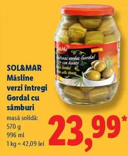 Măsline verzi întregi Gordal cu sâmburi