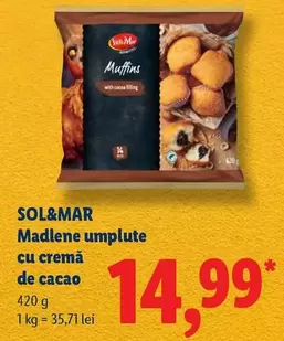 Madlene umplute cu cremă de cacao