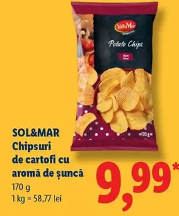Chipsuri de cartofi cu aromă de șuncă