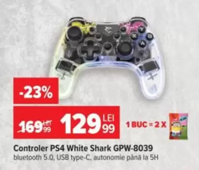 Controller PS4 White Shark GPW-8039