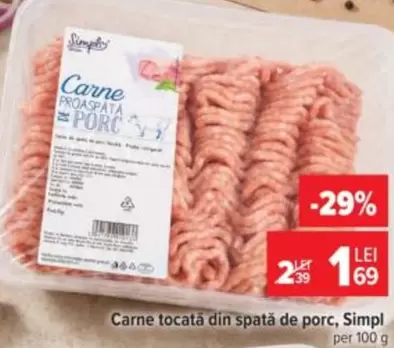 Carne tocată din spată de porc
