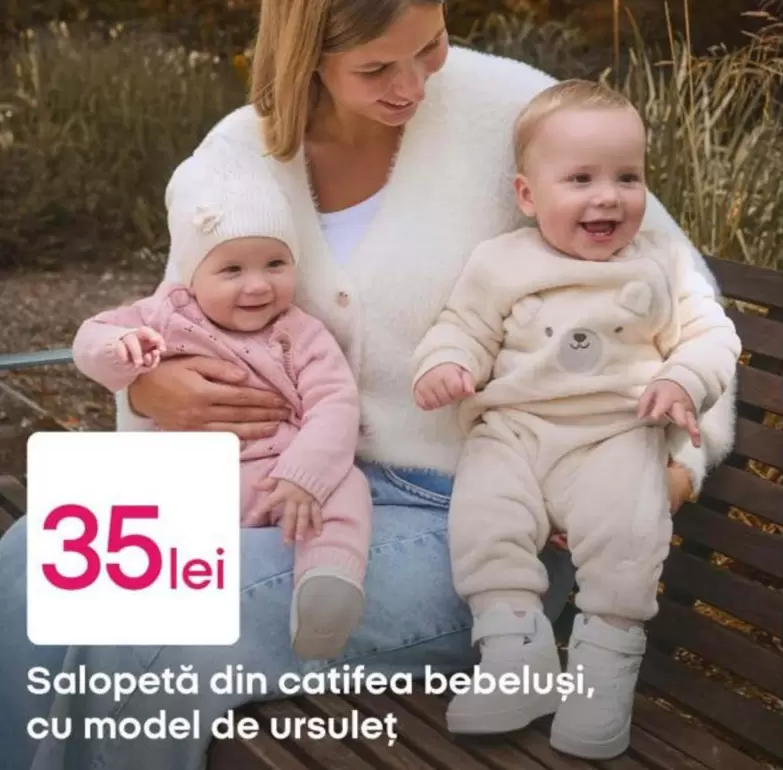 Salopetă din catifea bebeluși