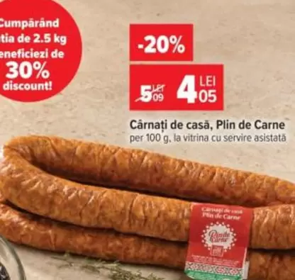 Cârnați de casă, Plin de Carne