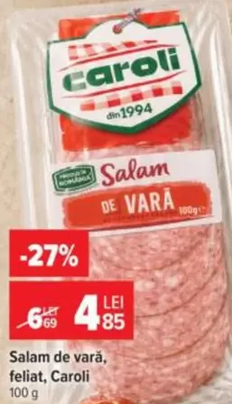 Salam de vară, feliat