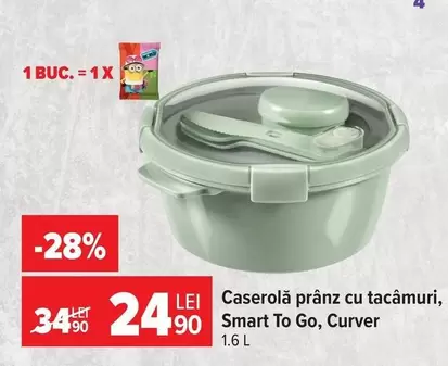 Caserolă prânz cu tacâmuri