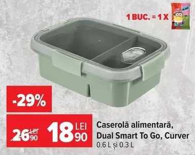 Caserolă alimentară Dual Smart To Go, Curver