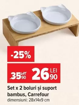 Set x 2 boluri și suport bambus