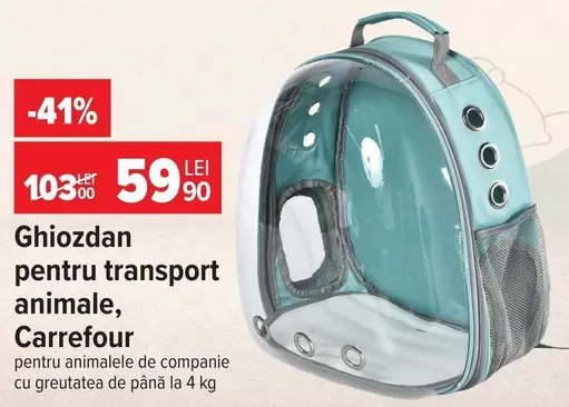 Ghiozdan pentru transport animale