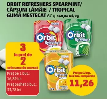 ORBIT REFRESHERS SPEARMINT/CAPSUNI LAMAIE / TROPICAL GUMAMESTE CAT