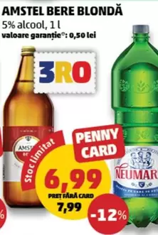 AMSTEL BERE BLOND
5% alcool, 1 l