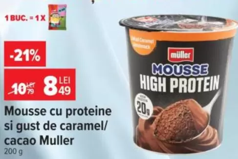 Mousse cu proteine si gust de caramel/cacao