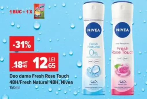Deo dama Fresh Rose Touch 48H/Fresh Natural 48H