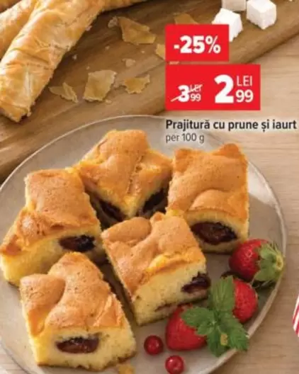 Prajitură cu prune și iaurt
