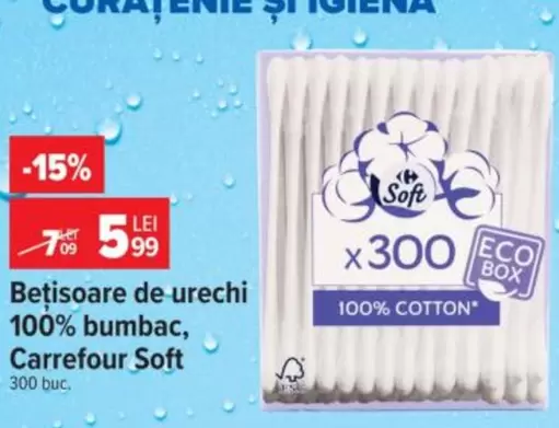 Bețișoare de urechi 100% bumbac