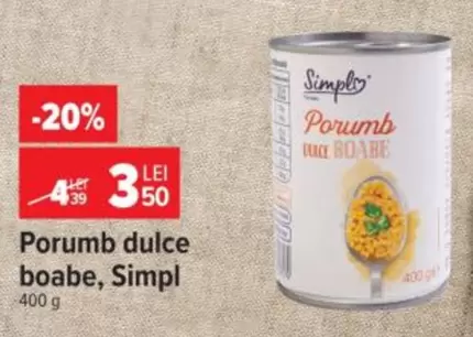 Porumb dulce boabe