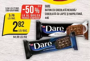Dare - BATON CU CIOCOLATĂ NEAGRĂ/ CIOCCOLATĂ CU LAPTE ȘI NAPOLITANĂ