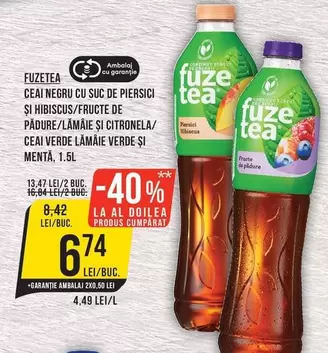 CEAI NEGRU CU SUC DE PIERSICI SI HIBISCUS/FRUCTE DE PADURE, LAMAIE SI CITRONELA/CEAI VERDE LAMAIE VERDE SI MENTA