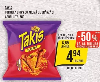 TORTILLA CHIPS CU AROMA DE BRÂNZĂ ȘI ARDEI IUTE