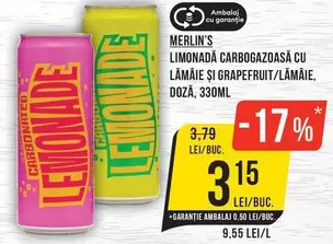 Limonadă carbogazoasă cu lămâie și grapefruit/lămâie