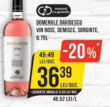 VIN ROSE, DEMISEC, SORGINTE