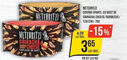 COVRIGI SPARȚI, CU GUST DE SRIRACHA CHEESE/BARBECUE/TZATZIKI