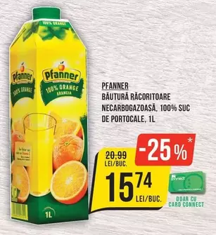 BĂUTURĂ RĂCORITOARE NECARBO GAZOASĂ, 100% SUC DE PORTOCALE