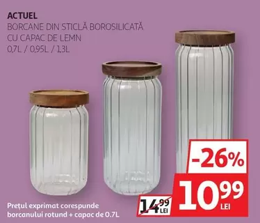 Actuel - BORCANE DIN STICLĂ BOROSILICATĂ CU CAPAC DE LEMN