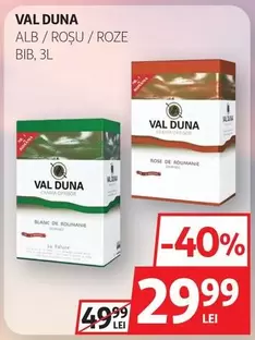 VAL DUNA ALB / ROȘU / ROZE BIB